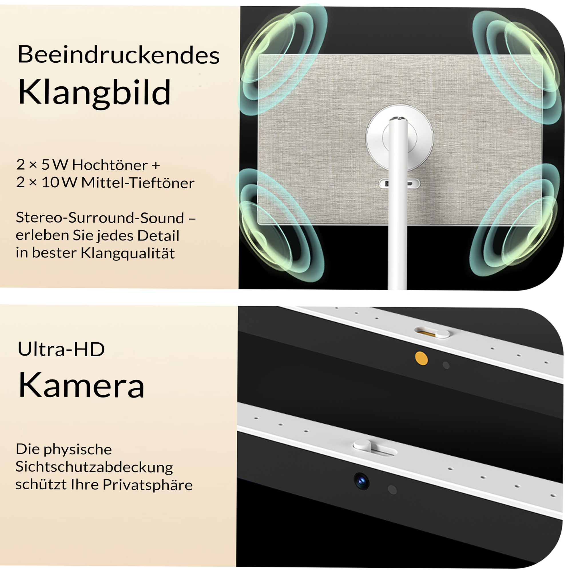 Smart Kiosk Display 27 Lautsprecher und Kamera integriert