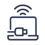 Konferenzdisplay mit integrierter Kamera und Mikrofon für Kommunikation