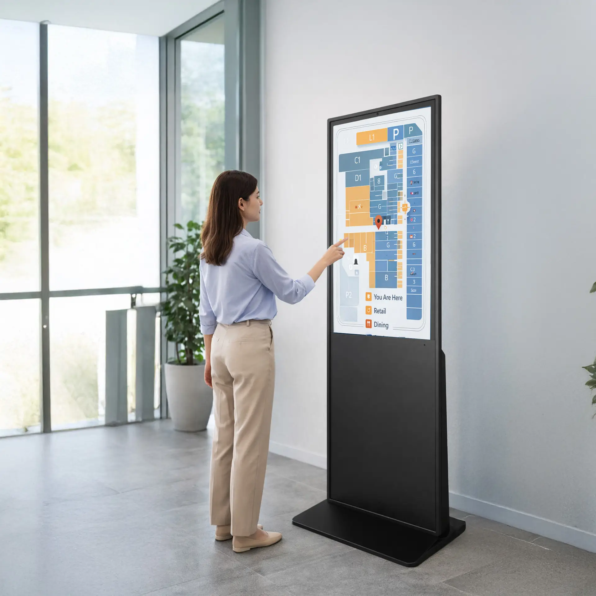 Digital Signage Display 43 Zoll im Einsatz als interaktives Informationssystem